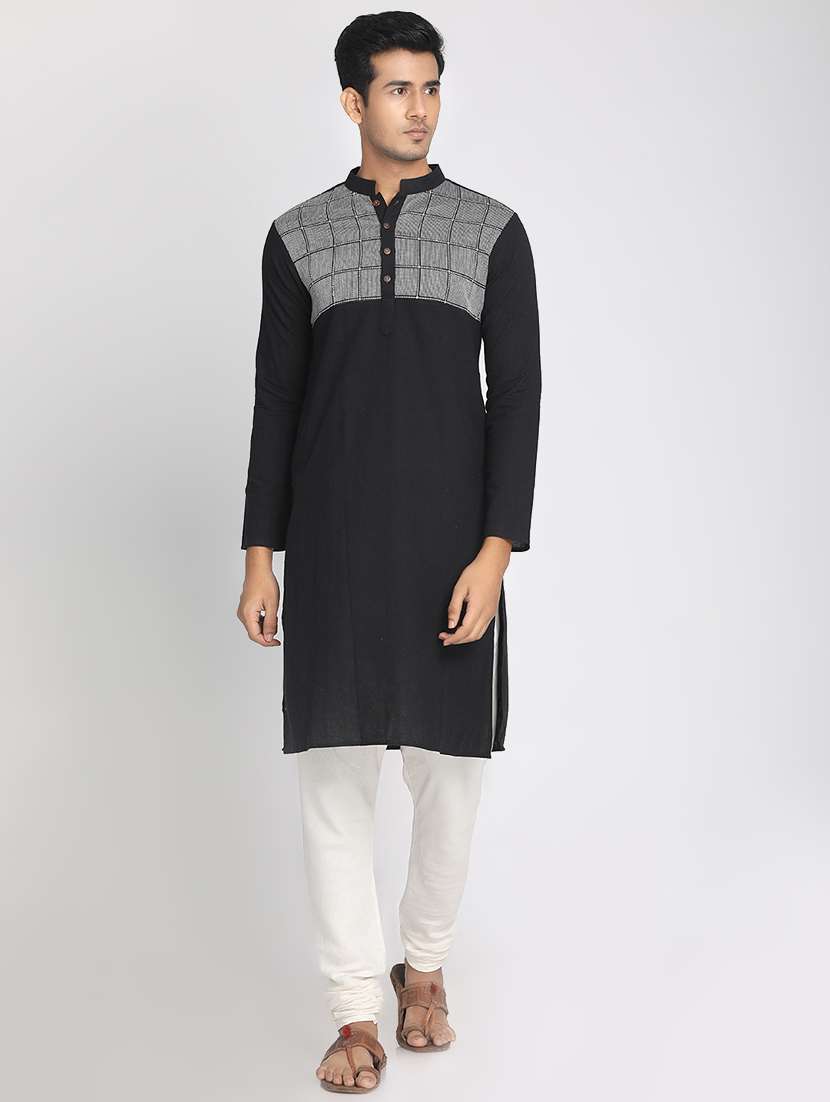 black checkered long kurtas kurta