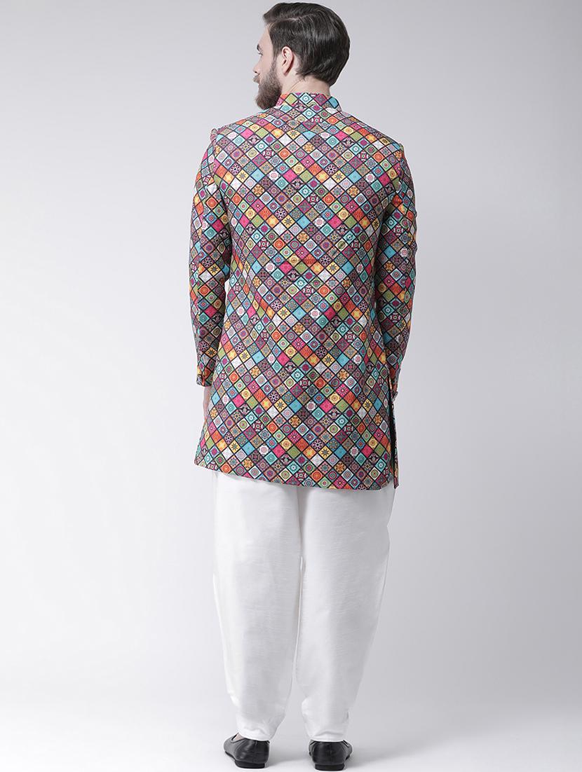 multicolor printed sherwani set - 17425296 - Standard Image - 2