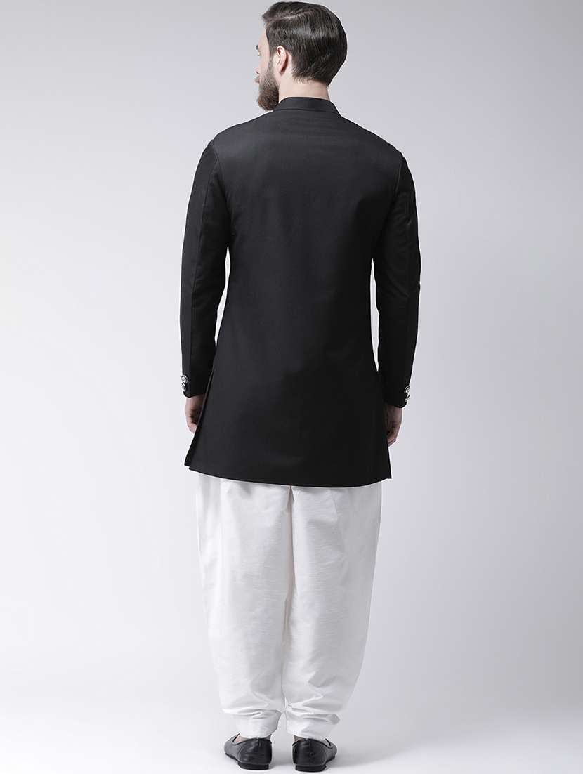 black solid sherwani set - 17425305 -  Standard Image - 2