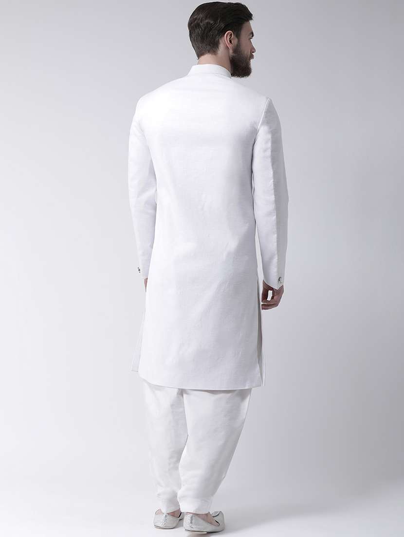 white solid sherwani set - 17425309 -  Standard Image - 2