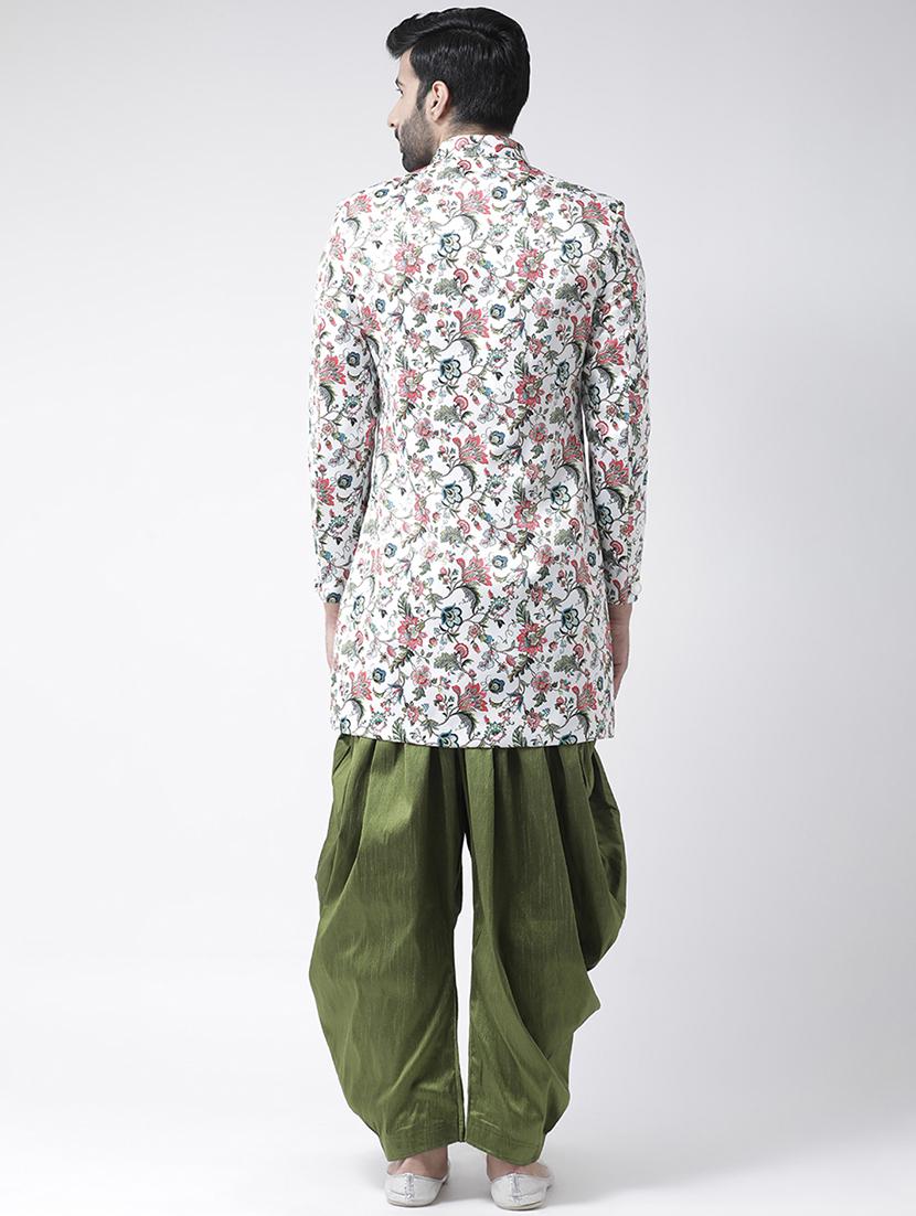 off white floral sherwani set - 17425327 - Standard Image - 2