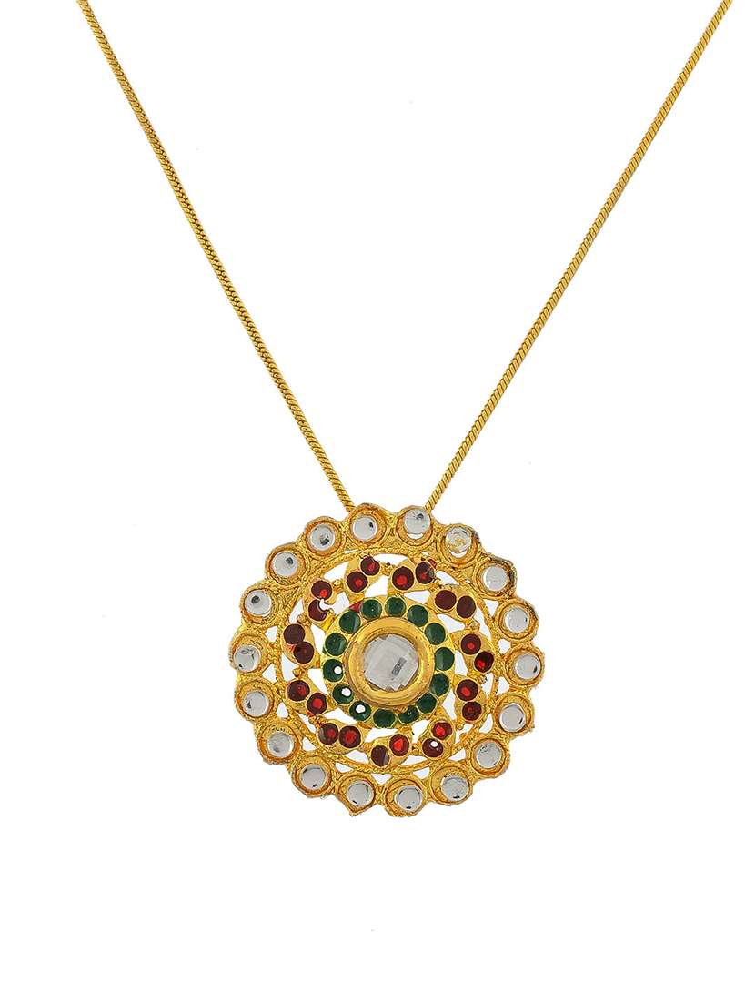 gold pleated brass chain pendant - 17425674 -  Standard Image - 2