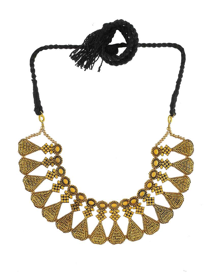 gold brass choker necklace