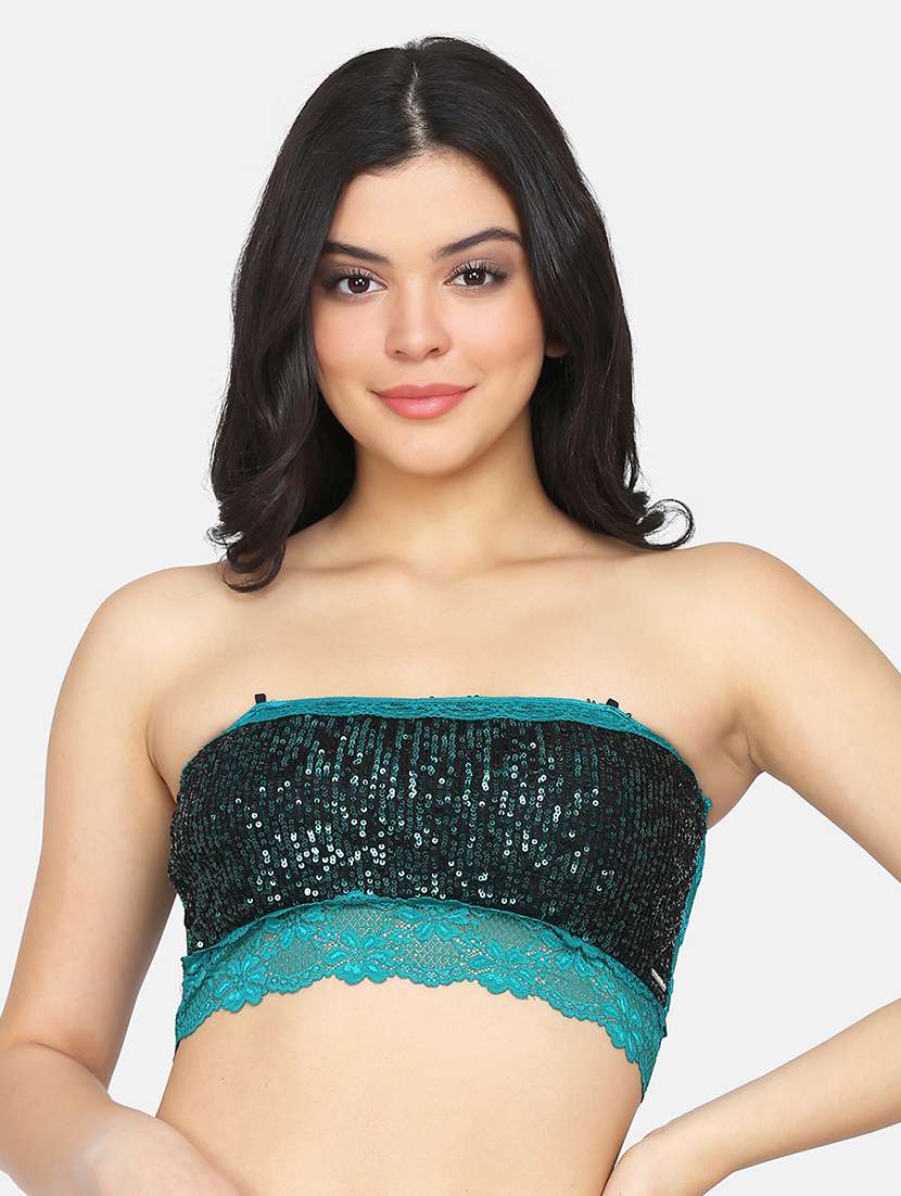 green lace tube bra