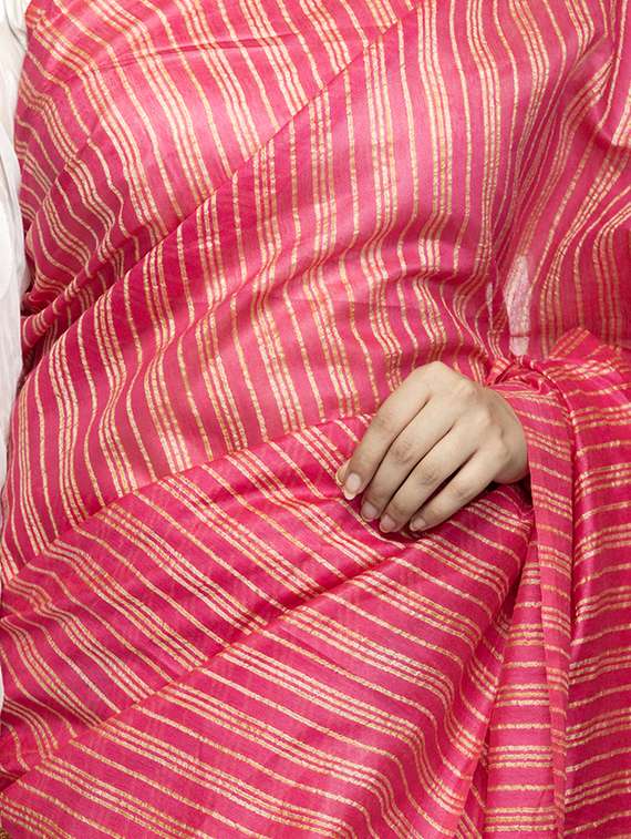 striped bhagalpuri saree with blouse - 17428032 -  Standard Image - 2