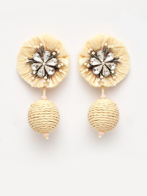 beige metal drop earring - 17428166 - Standard Image - 0