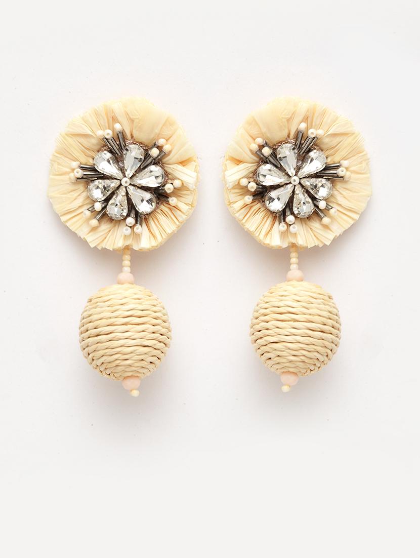 beige metal drop earring - 17428166 - Zoom Image - 0