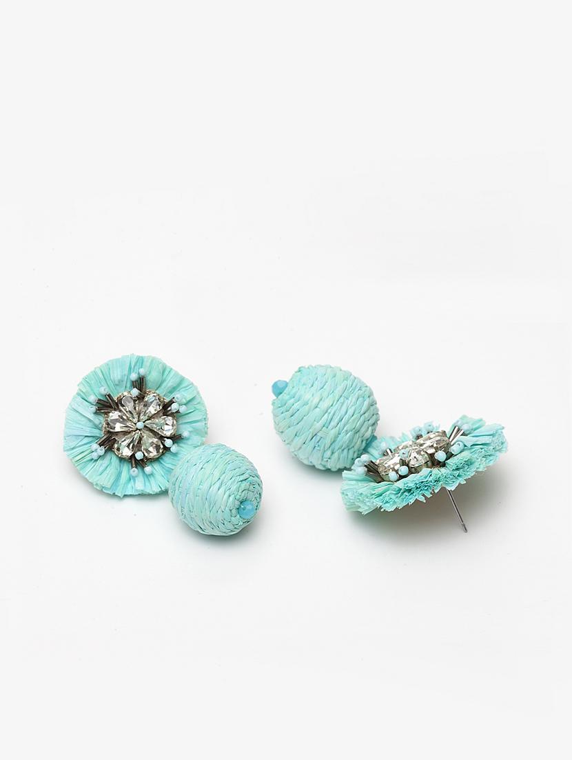 blue metal drop earring - 17428167 - Standard Image - 2