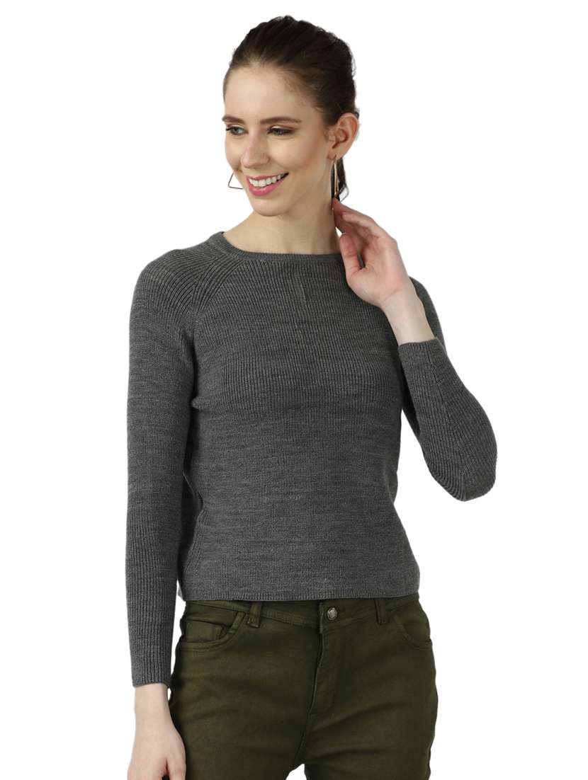 boat neck solid pullover 