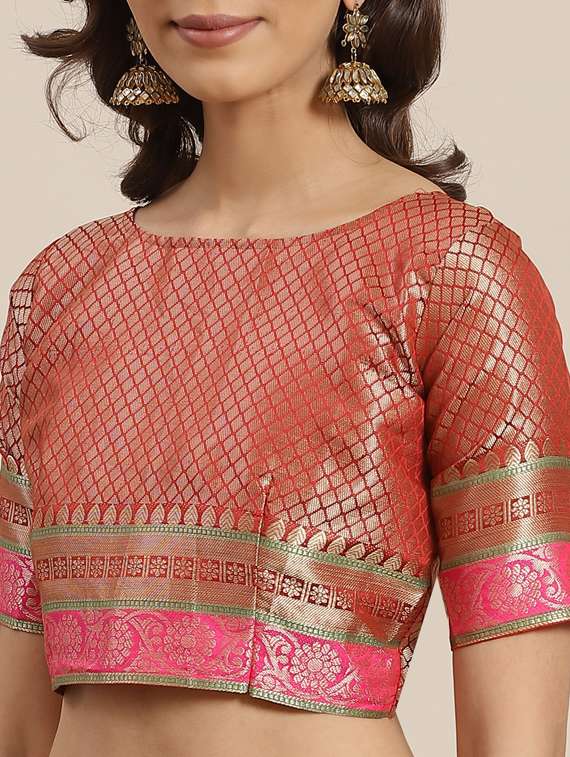 women's banarasi saree with blouse - 17428349 - Standard Image - 2