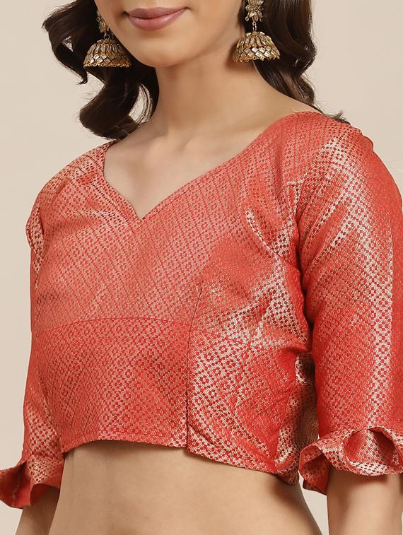 olive banarasi saree with blouse - 17428365 - Standard Image - 2