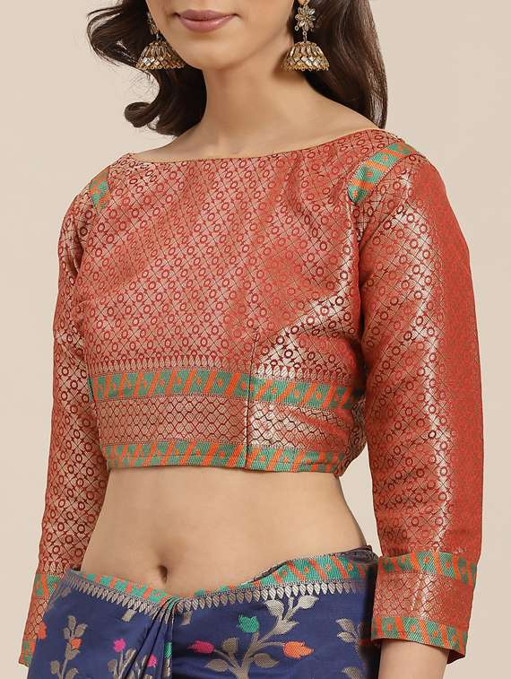 women's banarasi saree with blouse - 17428367 - Standard Image - 2