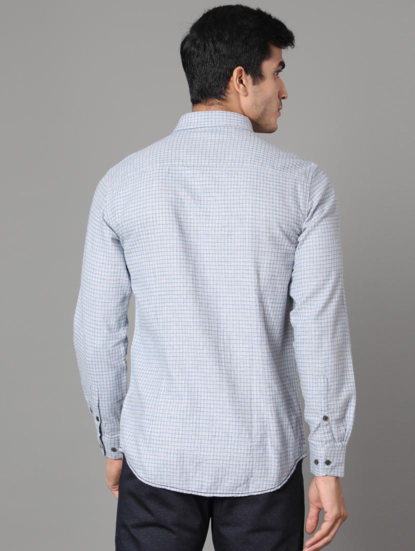 light blue checkered casual shirt - 17428460 - Standard Image - 2