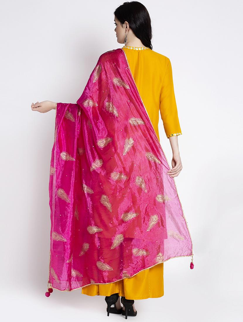 magenta silk dupatta - 17428867 - Standard Image - 2