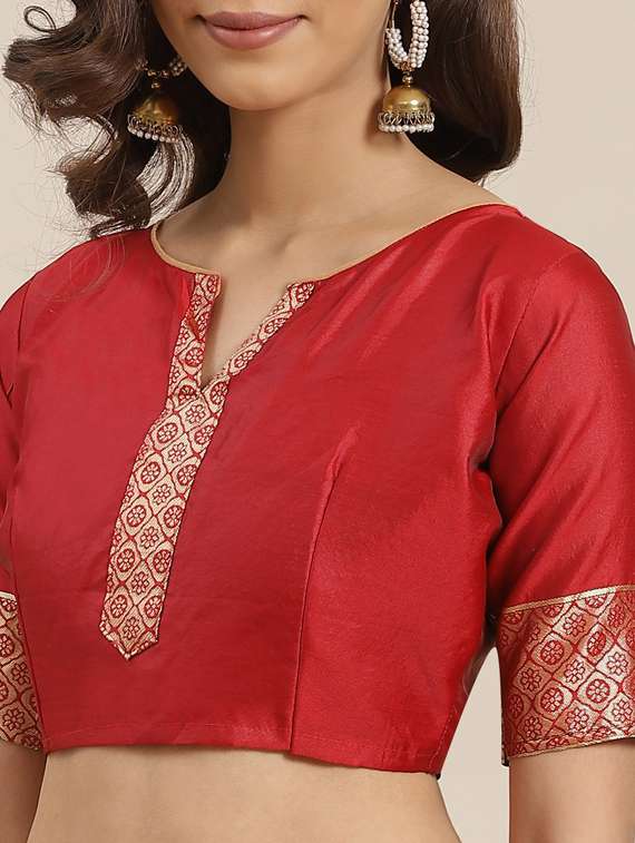 navy art silk banarasi saree with blouse - 17428992 - Standard Image - 2