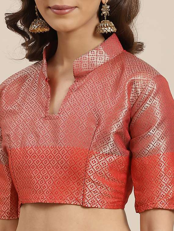 navy silk blend banarasi saree with blouse - 17429002 - Standard Image - 2