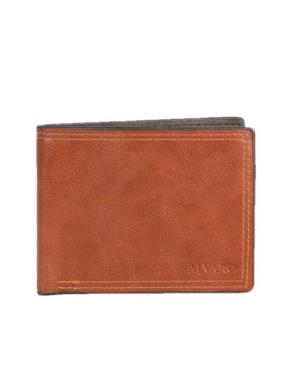 orange leatherette wallet