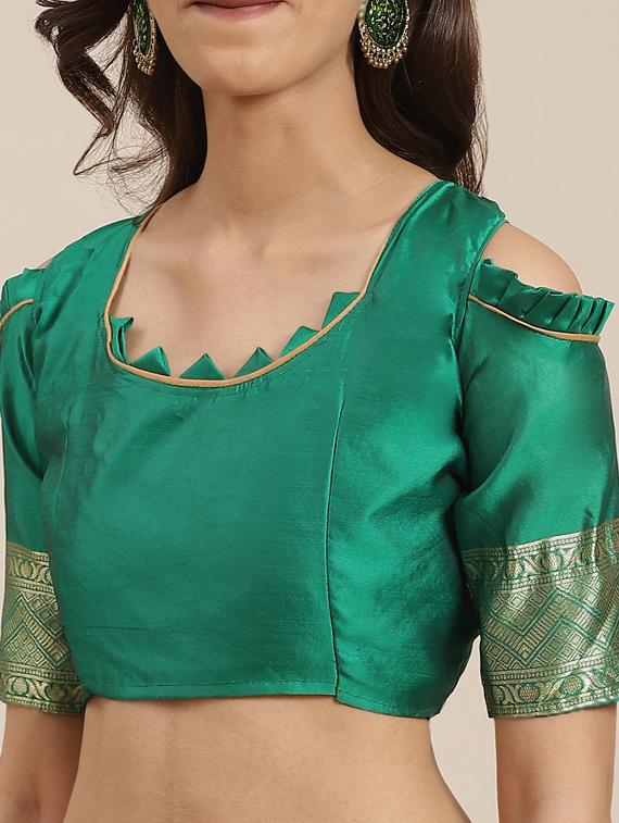 floral banarasi saree with blouse - 17429290 - Standard Image - 2