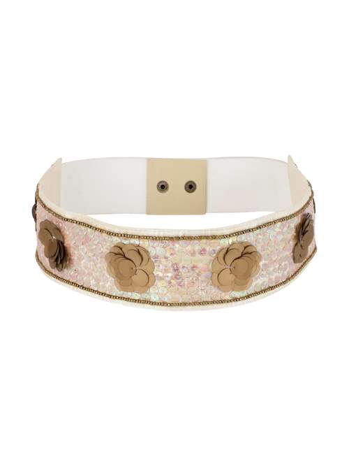 white embellished belt - 17429304 - Standard Image - 0