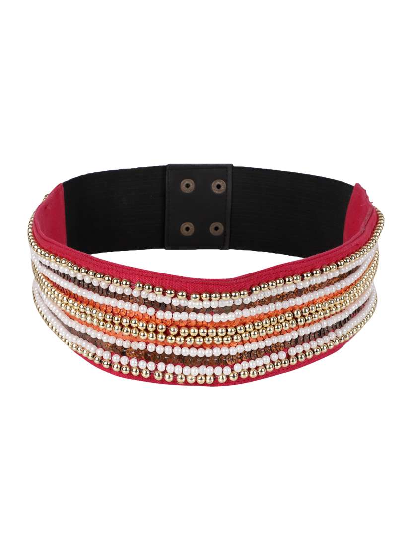 pink canvas belt