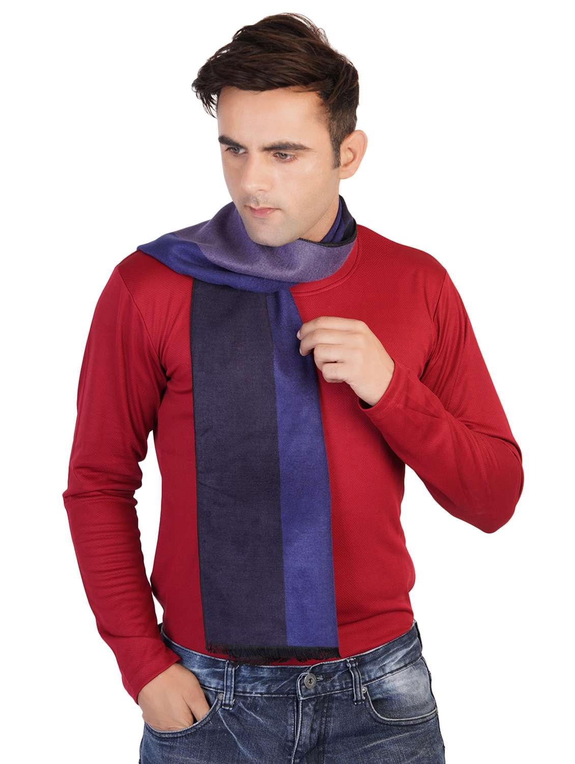 navy blue wool muffler - 17430203 -  Standard Image - 2