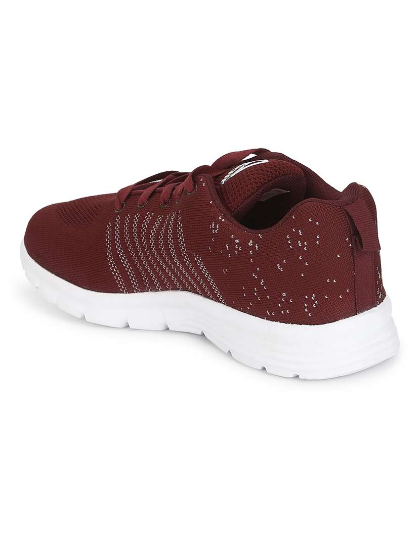 maroon polyester sport shoes - 17432413 -  Standard Image - 2