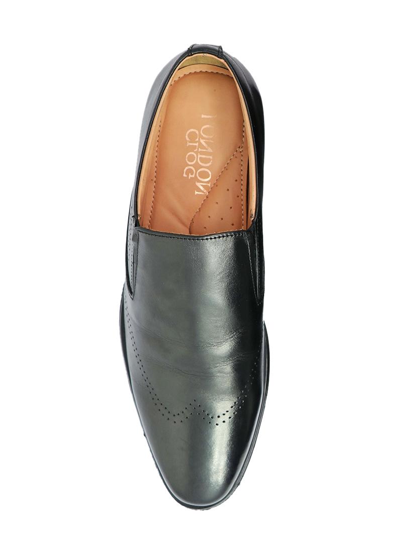 black leather slip on formal shoes - 17432451 - Standard Image - 2