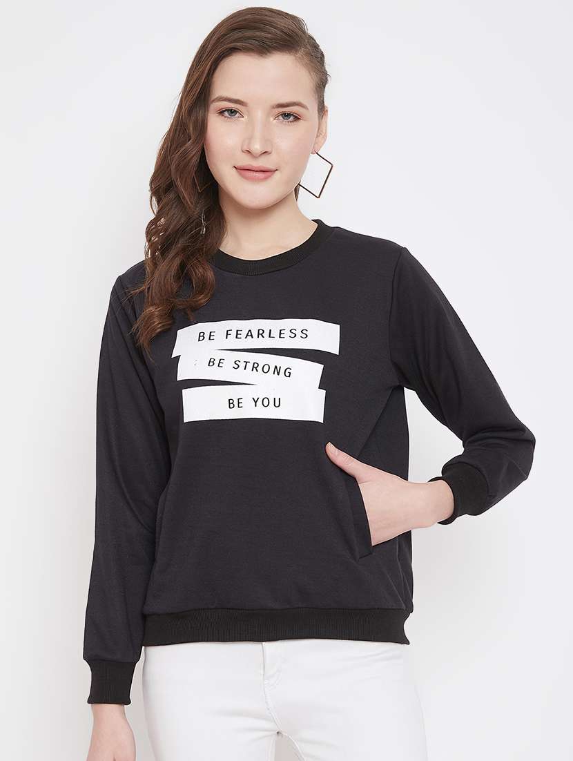 women's chest print sweatshirt