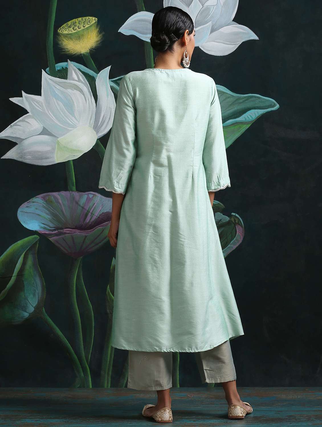 solid a-line kurta - 17434871 -  Standard Image - 2