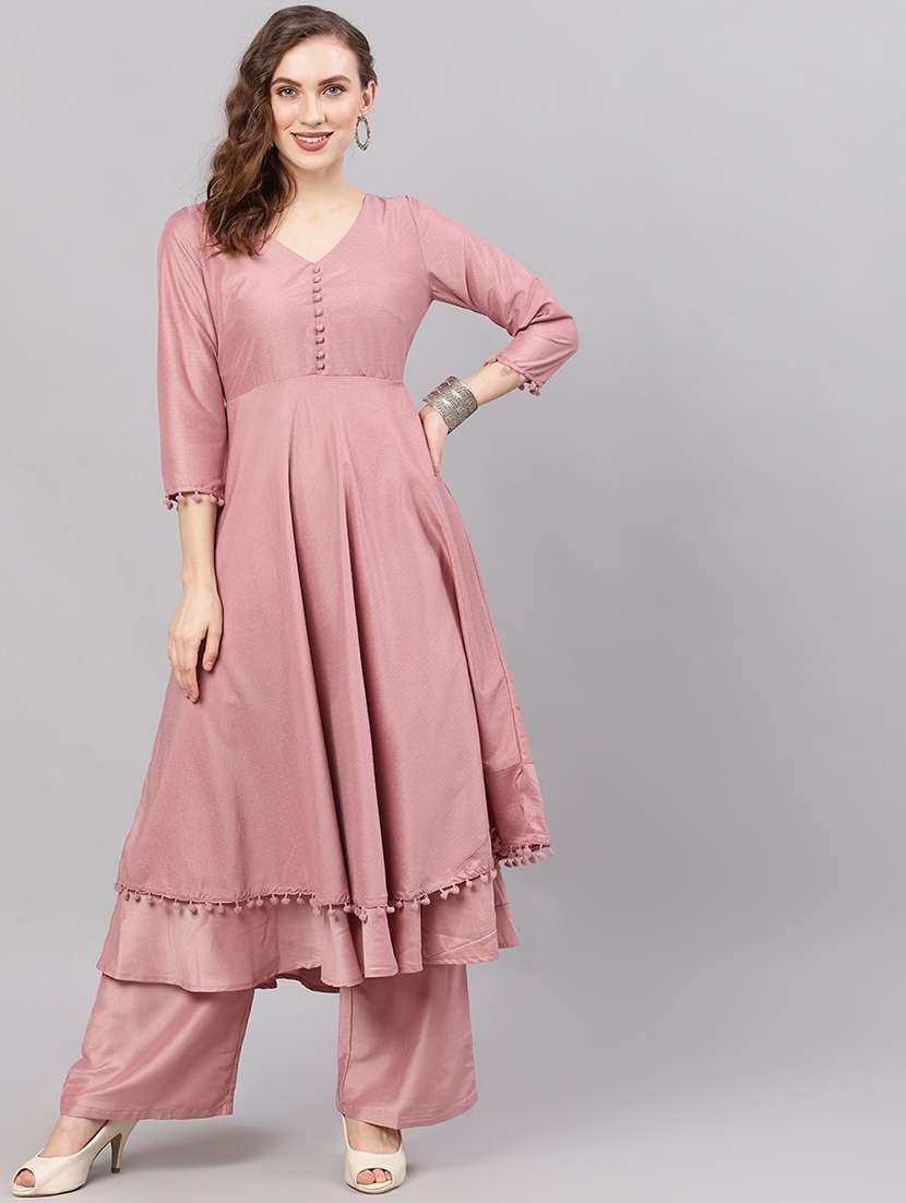 solid kurta palazzo set