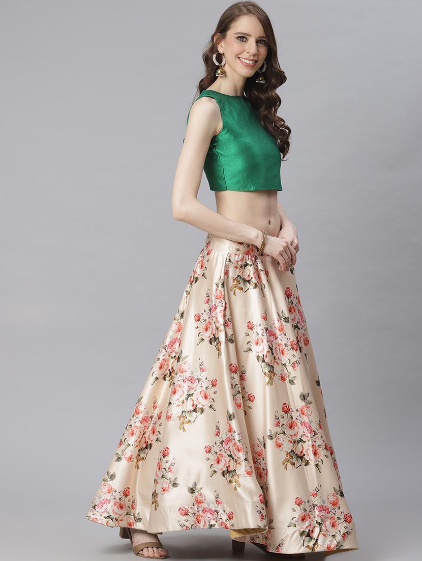 floral print flared lehenga - 17436428 - Standard Image - 2