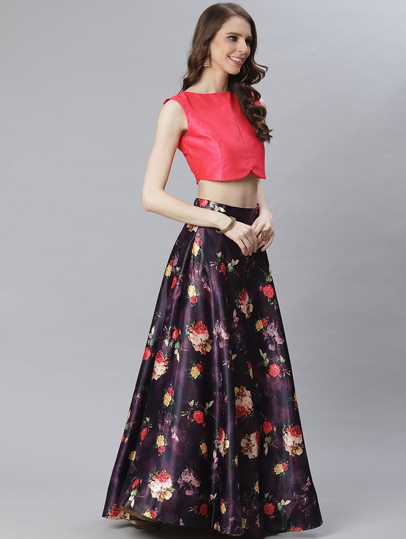 floral print flared lehenga - 17436431 - Standard Image - 2