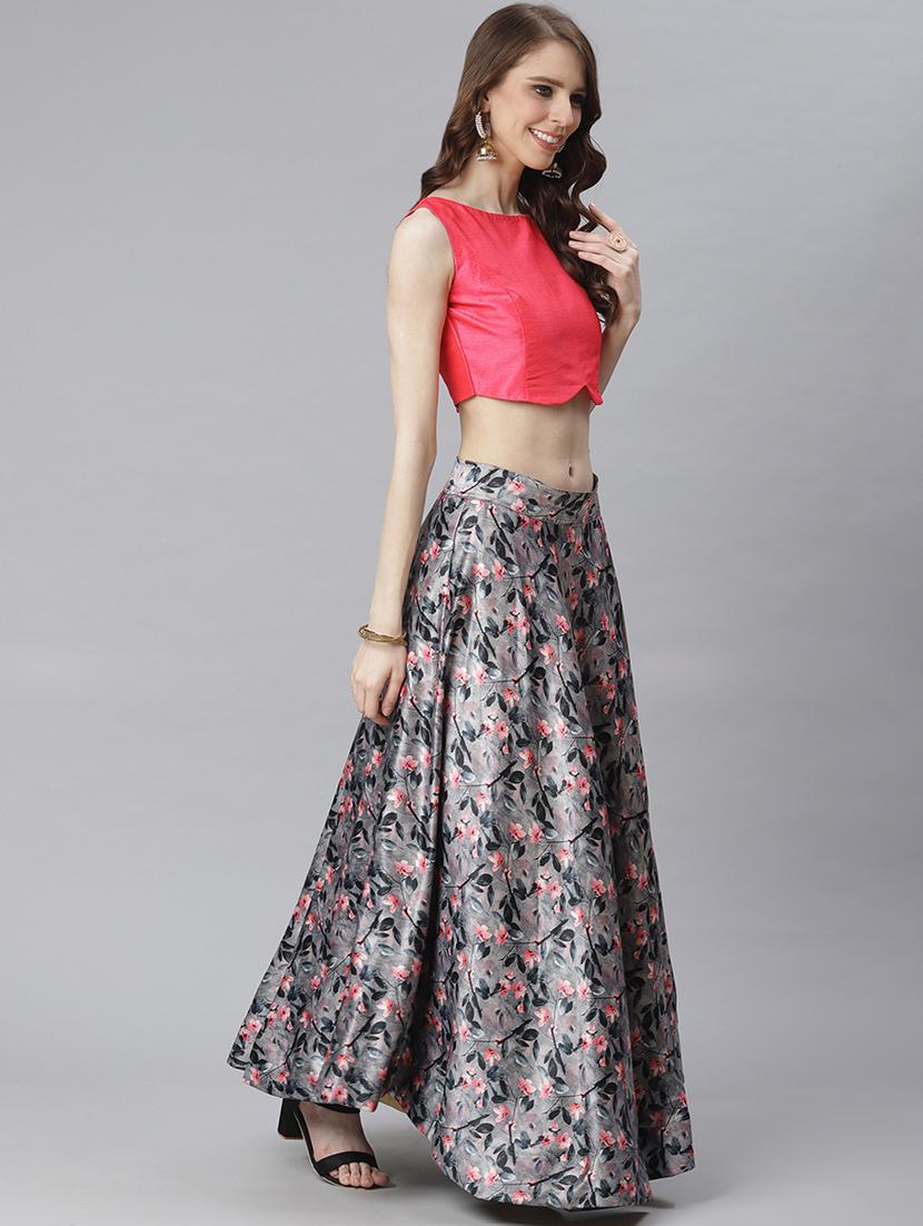 floral print flared lehenga - 17436432 - Standard Image - 2