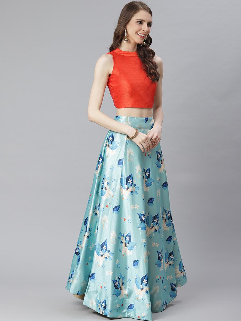 floral print flared lehenga - 17436435 - Standard Image - 2