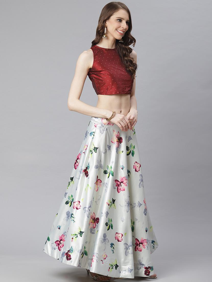 floral print flared lehenga - 17436436 - Standard Image - 2
