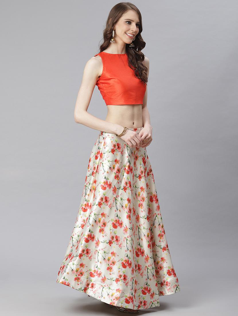 floral print flared lehenga - 17436439 - Standard Image - 2