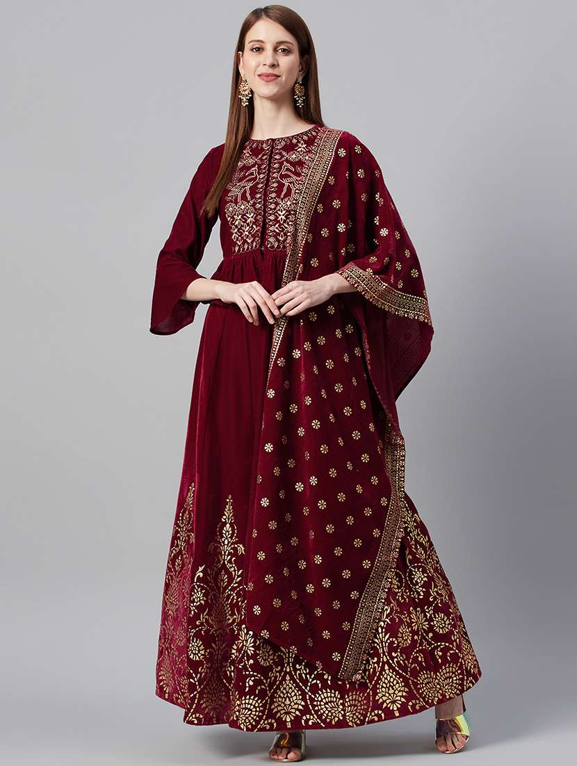 foil print flared lehenga