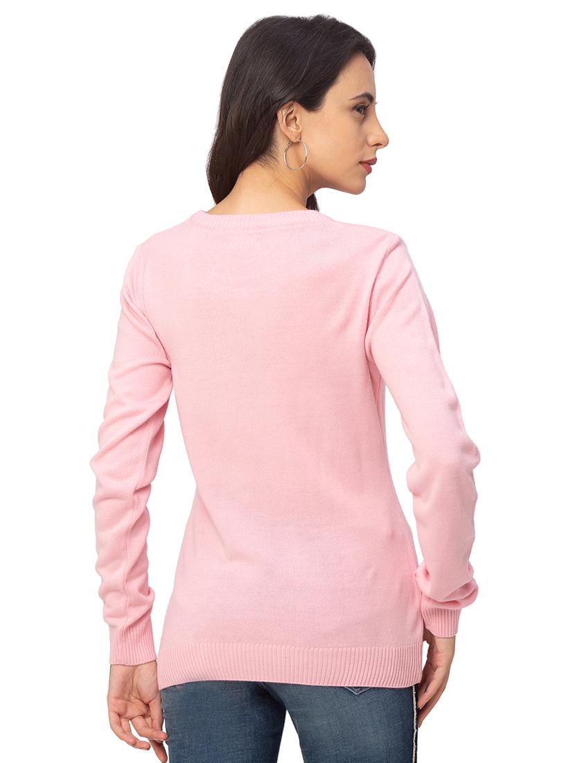 round neck solid pullover - 17437308 - Standard Image - 2