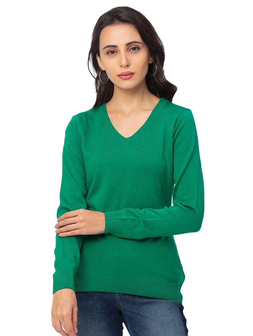 round neck solid pullover 