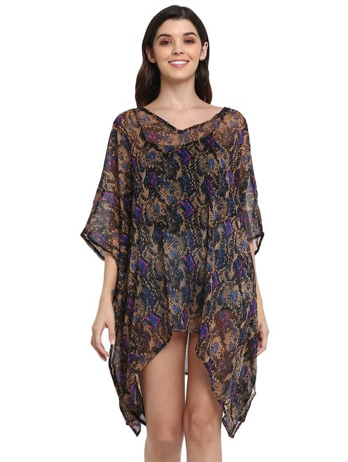 brown animal kaftan tunic  - 17437905 -  Standard Image - 0