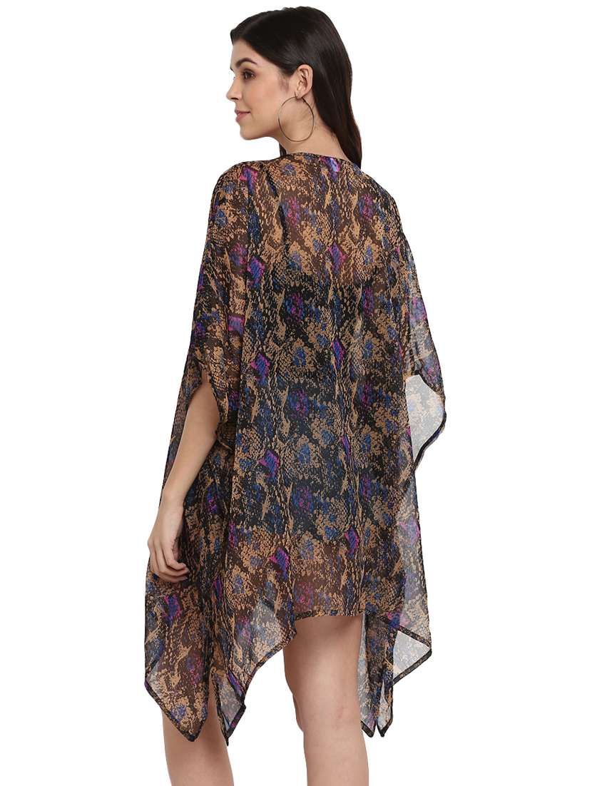 Brown Animal Kaftan Tunic 