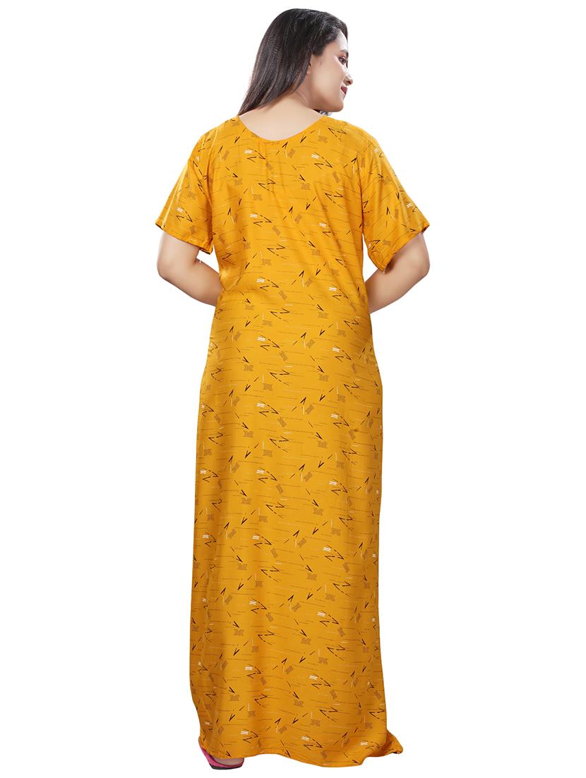 yellow rayon nighty - 17438009 - Standard Image - 2