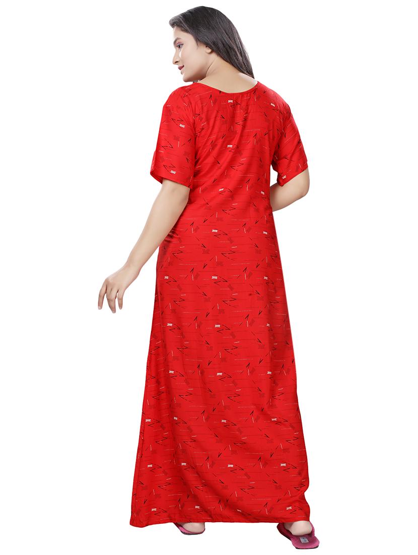 red rayon nighty - 17438012 - Standard Image - 2