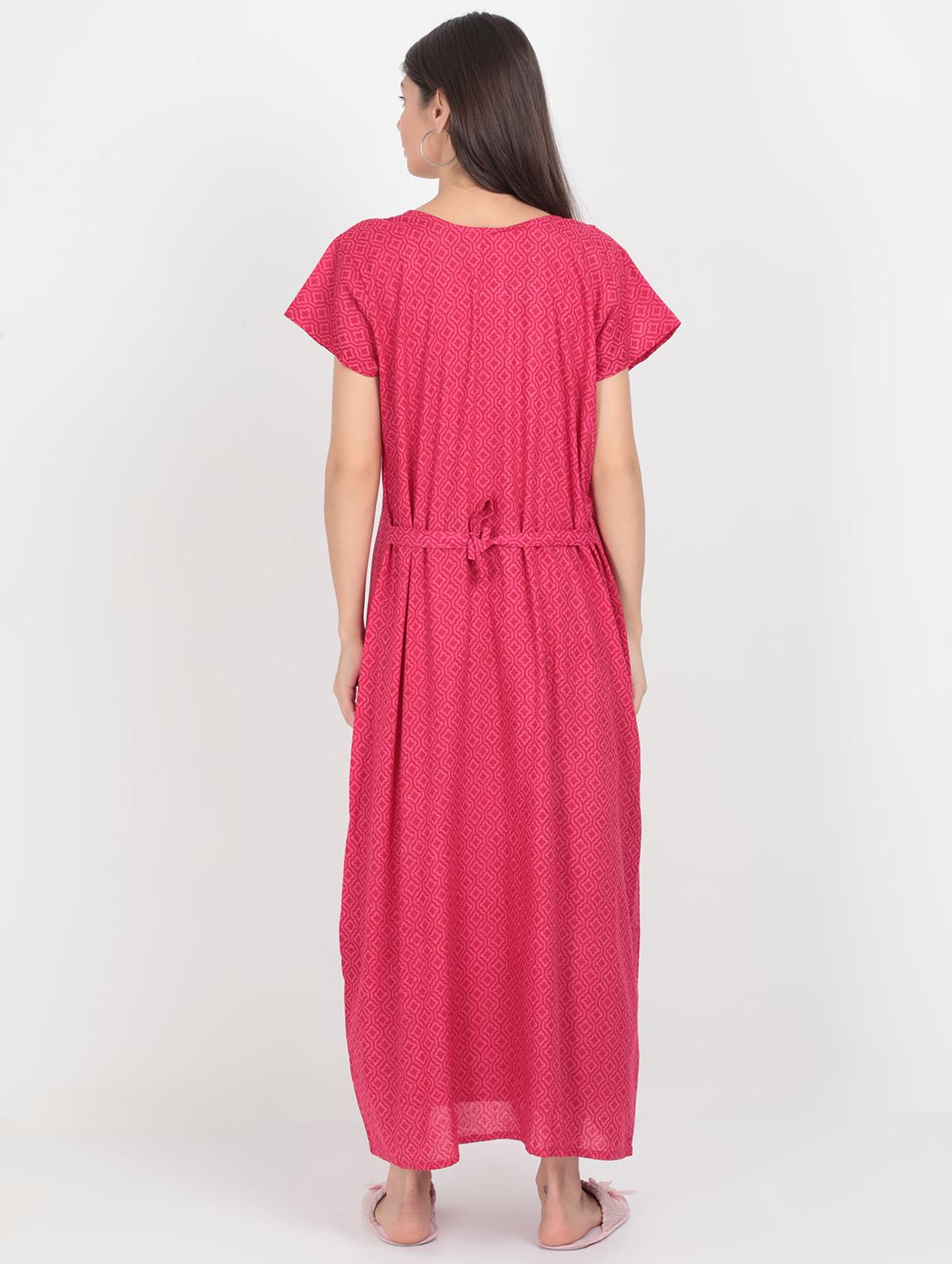 pink cotton nighty - 17438025 - Standard Image - 2
