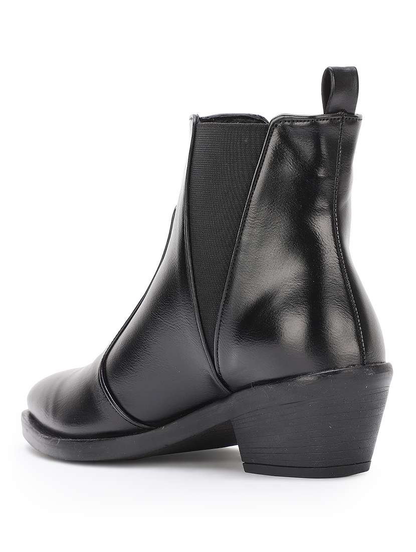 black faux leather ankle boots - 17438125 - Standard Image - 2