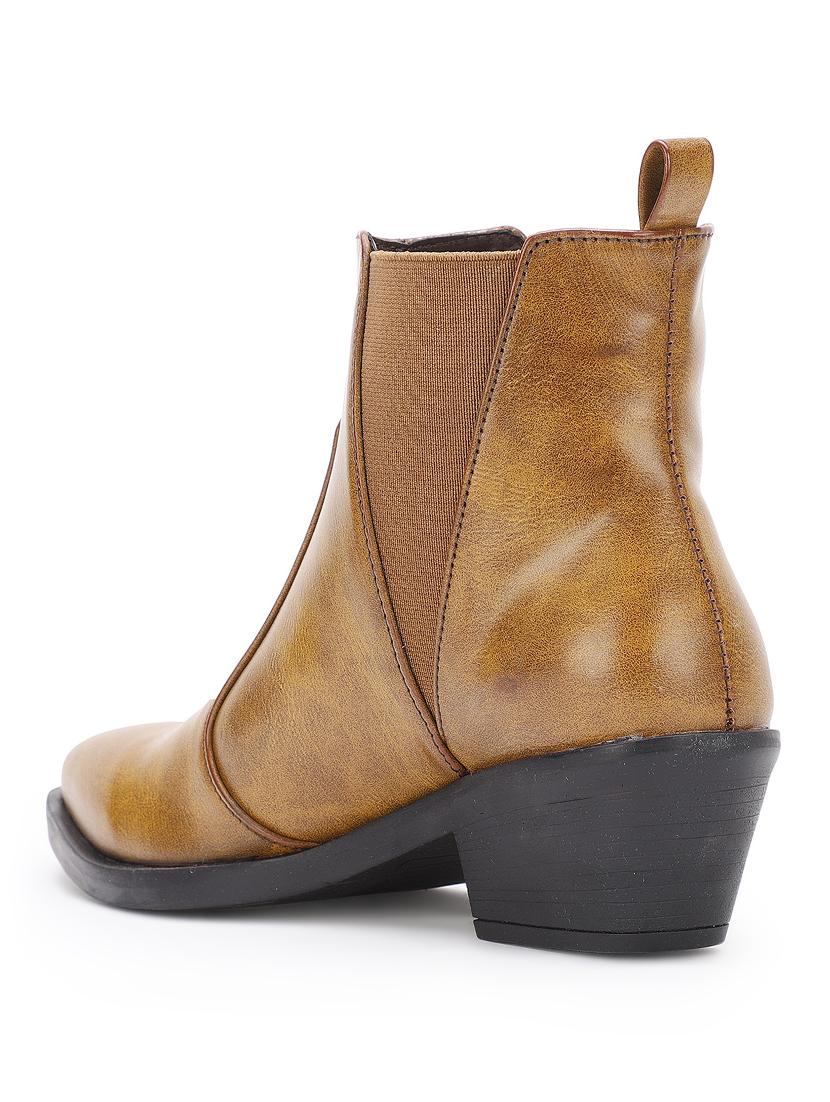 tan faux leather ankle boots - 17438127 - Standard Image - 2