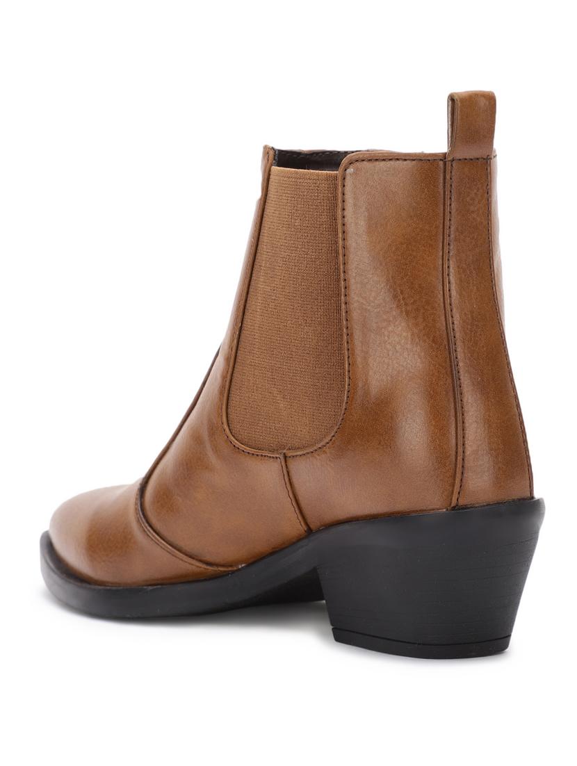 tan faux leather ankle boots - 17438129 - Standard Image - 2