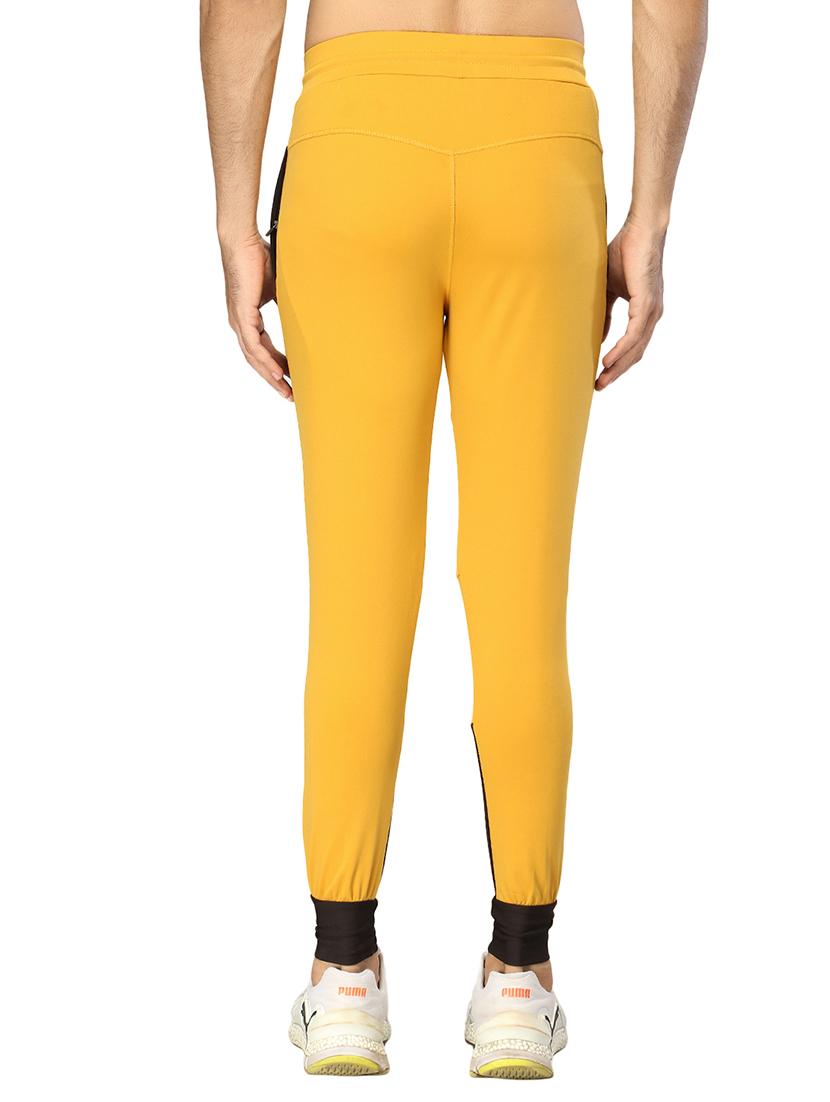 yellow color block full length track pant - 17438211 - Standard Image - 2