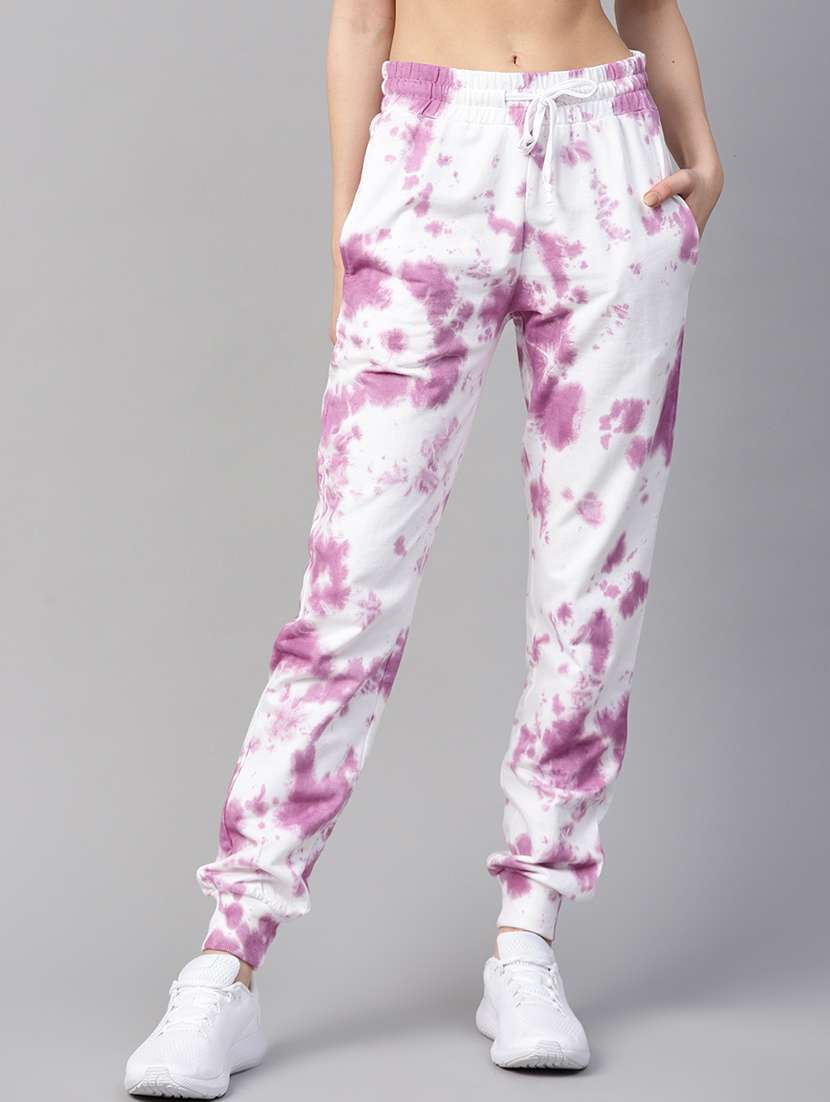 high rise tie & dye track pants 