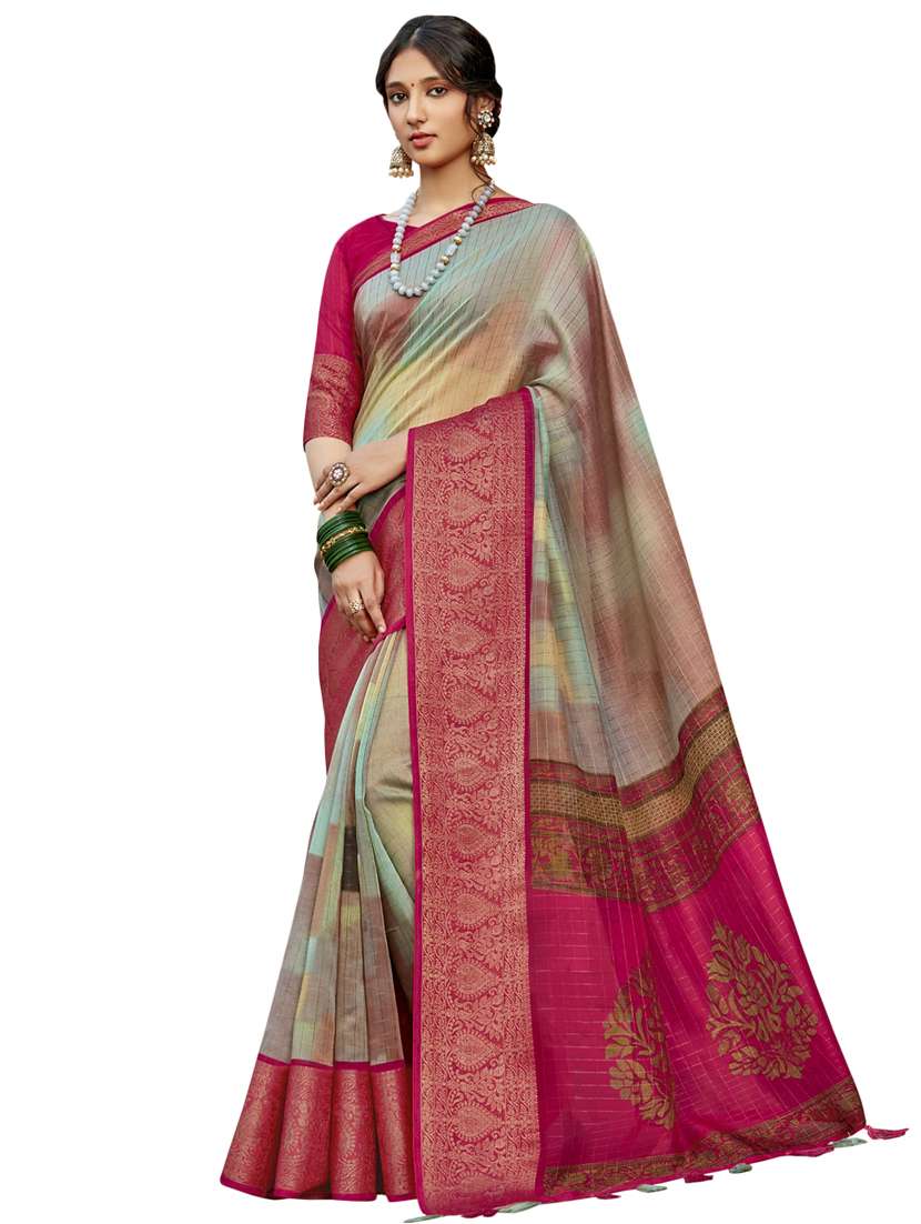 abstract printed saree with blouse